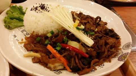 Stir Fried Glass Noodle with Vegetable and Rice