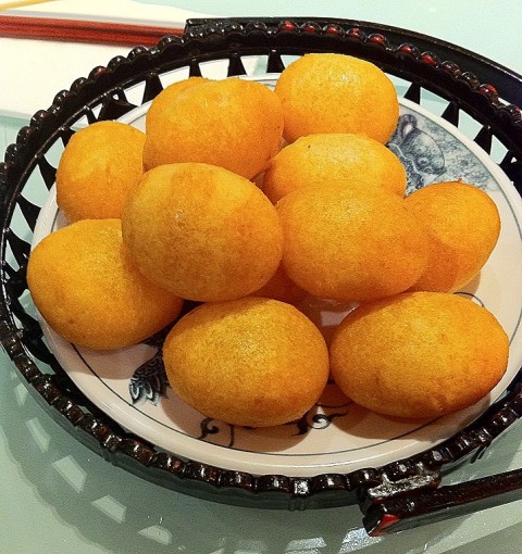 Little round fried sweet potatoes! 
