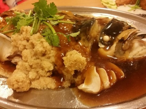 Steam fishhead in special Heng Hwa sauce