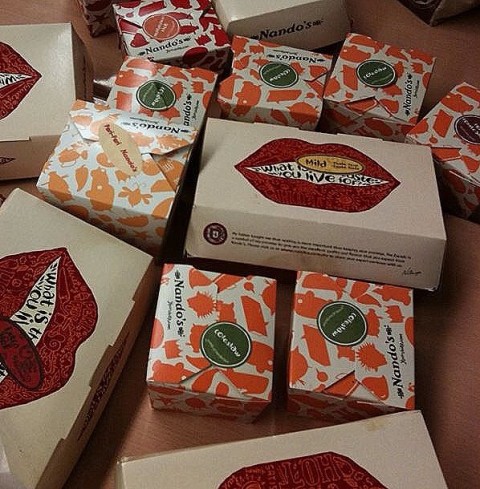 packs of nando's for party - yummy!