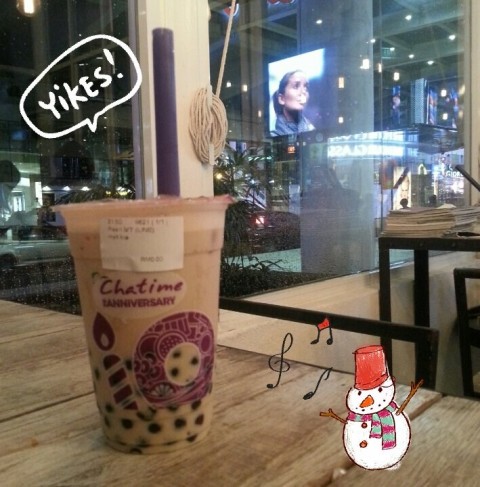 Thanks LINE & Chatime for this free drink 