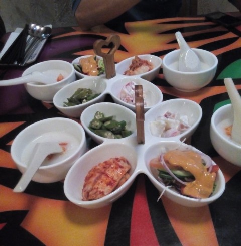 banchan with porridge come before my ordered set.
