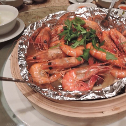 The Prawns were fresh and huge and sweet!