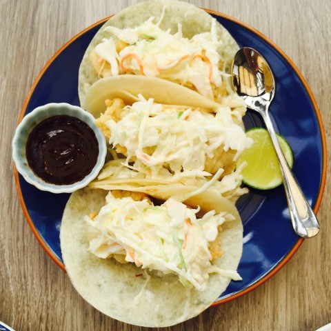 Peppery fish tacos 