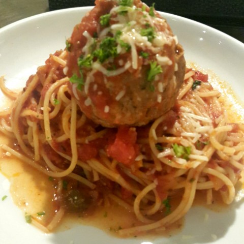 This is small size platted spaghetti with meatballs. For Regular size it can be shared for 3 person. Worth the money.