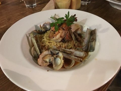 #Dinner #spaghetti #seafood 
